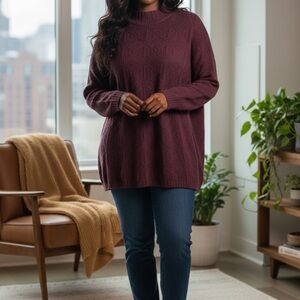 Silhouette Women's Sweater in Deep Burgundy